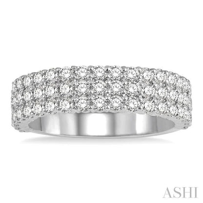 Three Row Diamond Wedding Band