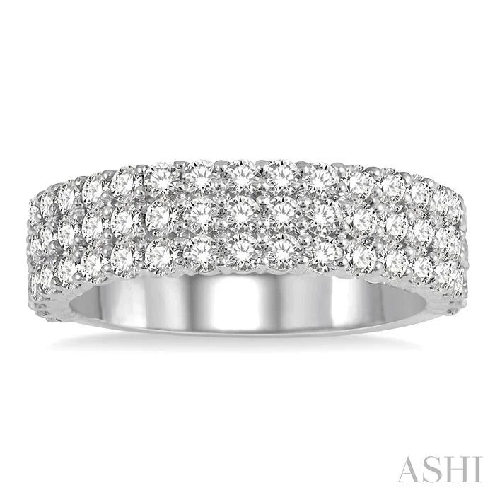 Three Row Diamond Wedding Band