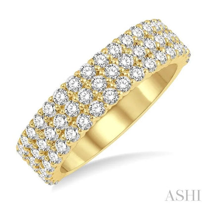 Three Row Diamond Wedding Band
