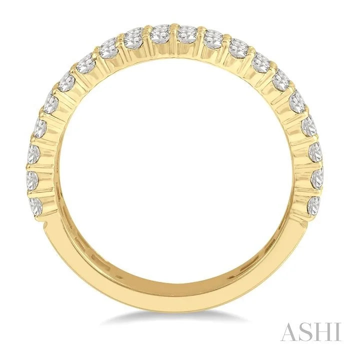 Three Row Diamond Wedding Band