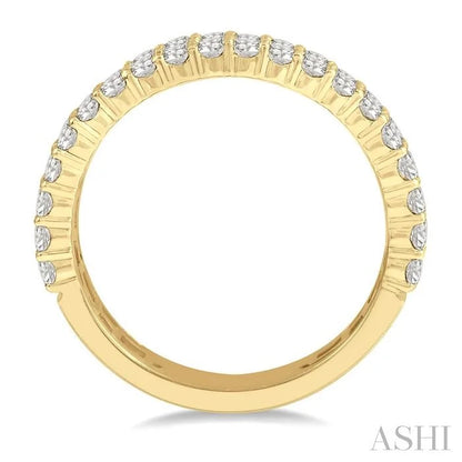 Three Row Diamond Wedding Band