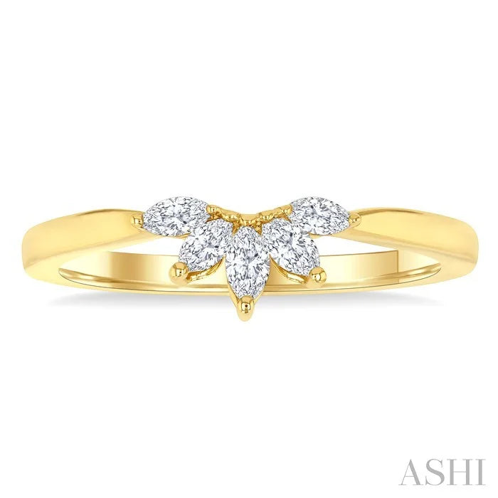 Marquise Shape Chevron Diamond Fashion Ring