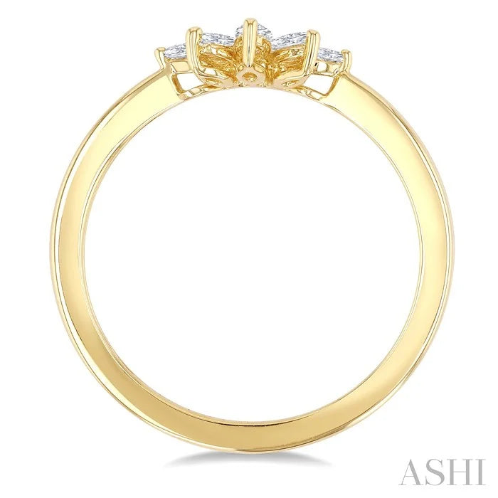 Marquise Shape Chevron Diamond Fashion Ring