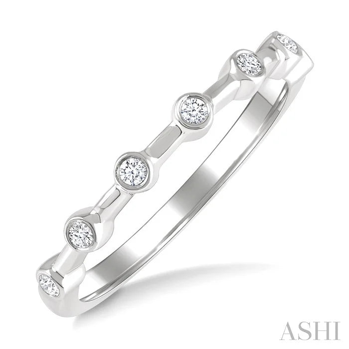 Stackable Bezel Set Diamond Wedding Band