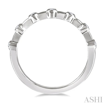 Stackable Bezel Set Diamond Wedding Band