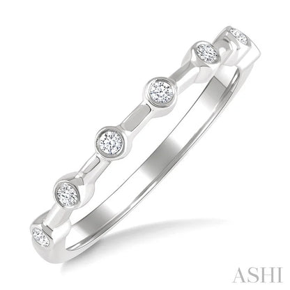Stackable Bezel Set Diamond Wedding Band