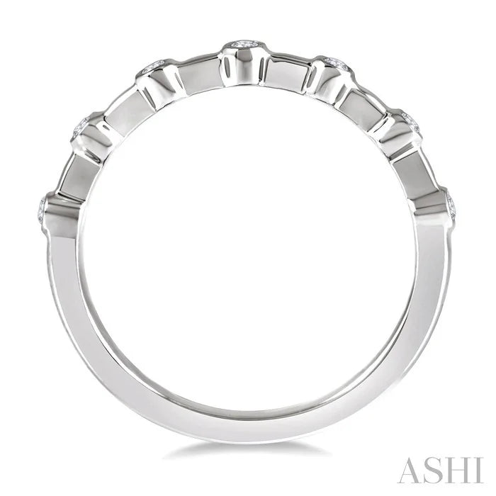 Stackable Bezel Set Diamond Wedding Band