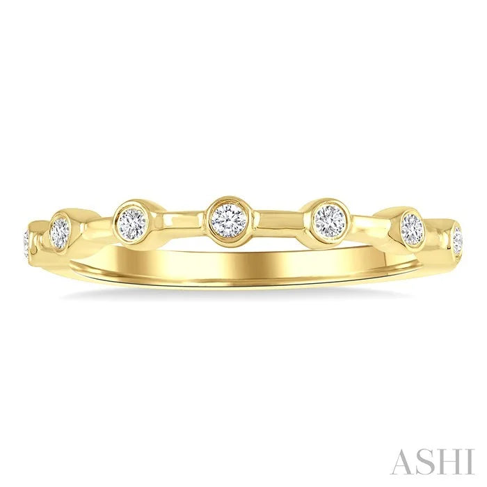 Stackable Bezel Set Diamond Wedding Band