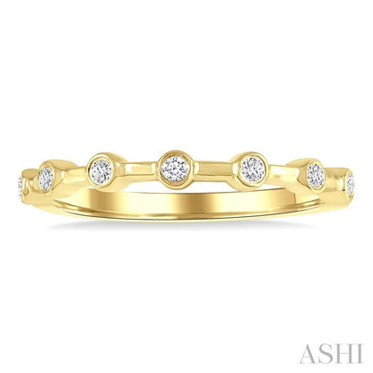 Stackable Bezel Set Diamond Wedding Band