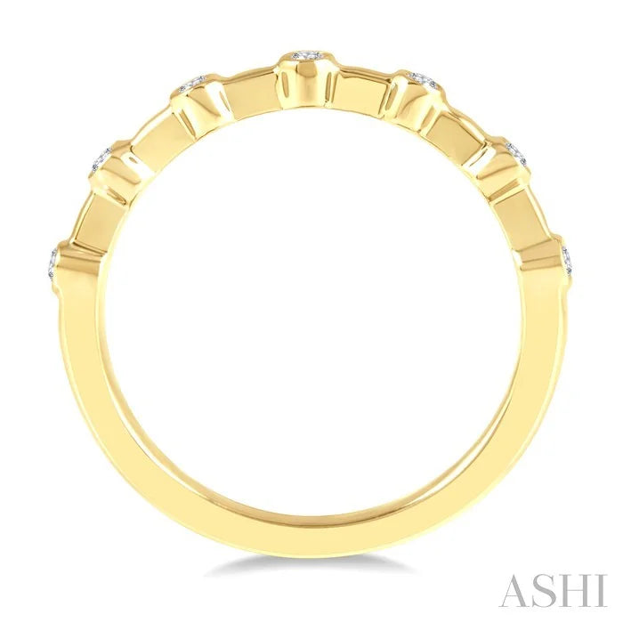 Stackable Bezel Set Diamond Wedding Band