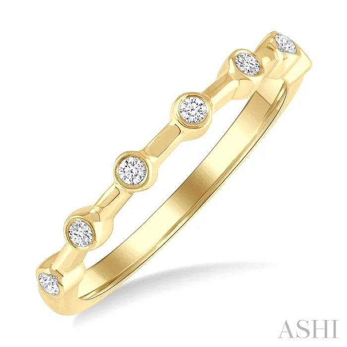 Stackable Bezel Set Diamond Wedding Band