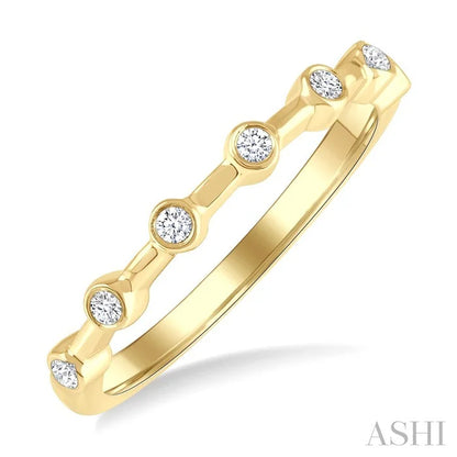 Stackable Bezel Set Diamond Wedding Band