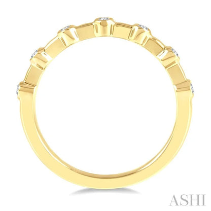 Stackable Bezel Set Diamond Wedding Band