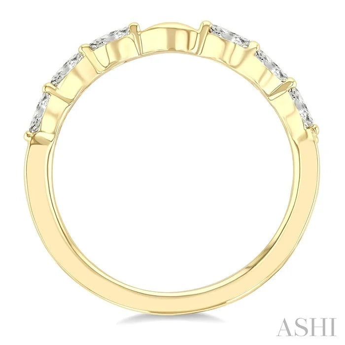 Marquise Shape Curved Diamond Fashion Band