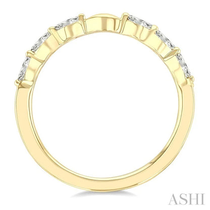 Marquise Shape Curved Diamond Fashion Band