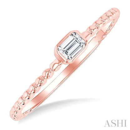 Bead Bijoux�� Emerald Shape East-West Bezel Set Petite Diamond Fashion Ring