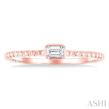 Bead Bijoux�� Emerald Shape East-West Bezel Set Petite Diamond Fashion Ring