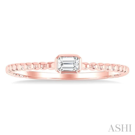 Bead Bijoux�� Emerald Shape East-West Bezel Set Petite Diamond Fashion Ring