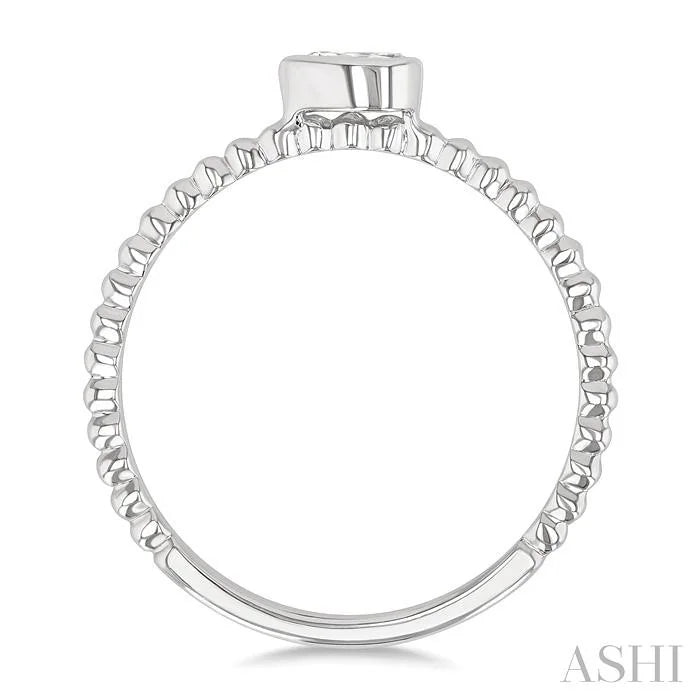 Bead Bijoux Pear Shape East-West Bezel Set Petite Diamond Fashion Ring