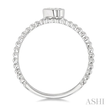 Bead Bijoux Pear Shape East-West Bezel Set Petite Diamond Fashion Ring