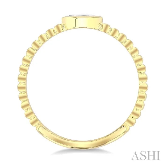 Bead Bijoux Marquise Shape East-West Bezel Set Petite Diamond Fashion Ring
