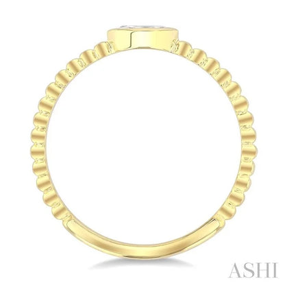 Bead Bijoux Marquise Shape East-West Bezel Set Petite Diamond Fashion Ring