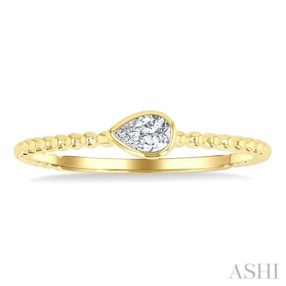 Bead Bijoux Pear Shape East-West Bezel Set Petite Diamond Fashion Ring