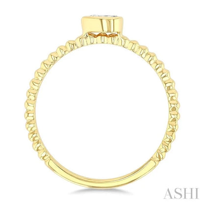 Bead Bijoux Pear Shape East-West Bezel Set Petite Diamond Fashion Ring