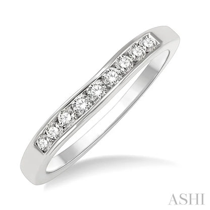 Channel Set Curved Diamond Wedding Band