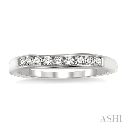 Channel Set Curved Diamond Wedding Band
