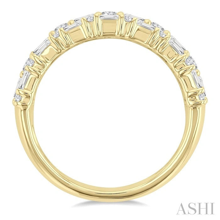 Three Row Baguette Diamond Fashion Band