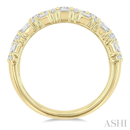 Three Row Baguette Diamond Fashion Band