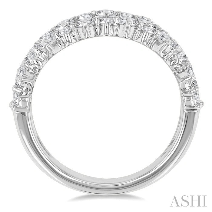 Bold Three Row Diamond Fashion Band