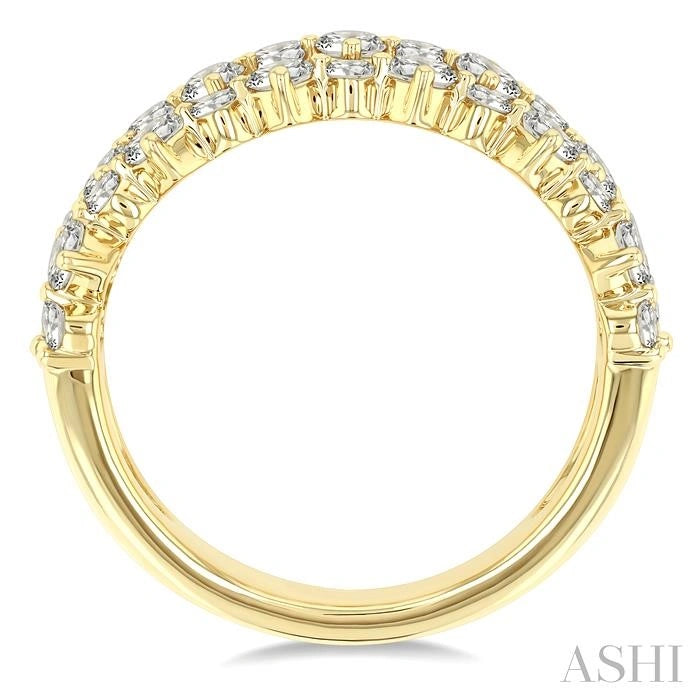 Bold Three Row Diamond Fashion Band
