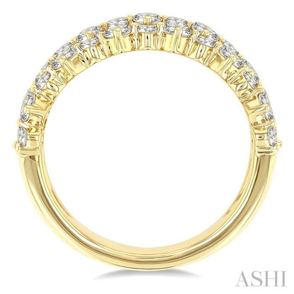 Bold Three Row Diamond Fashion Band