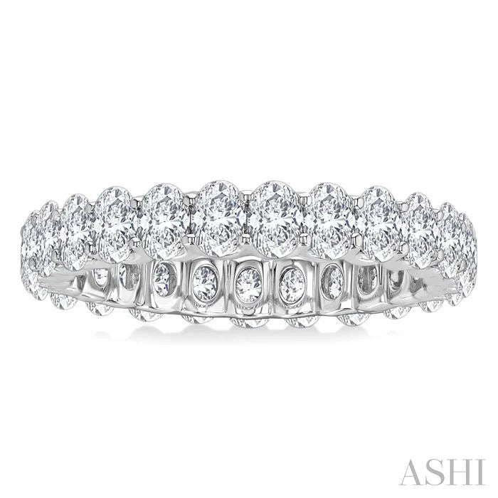 Oval Shape North-South Eternity Diamond Wedding Band
