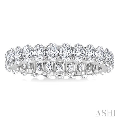 Oval Shape North-South Eternity Diamond Wedding Band