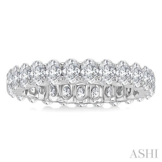 Oval Shape North-South Eternity Diamond Wedding Band