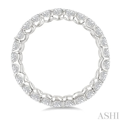 Oval Shape North-South Eternity Diamond Wedding Band