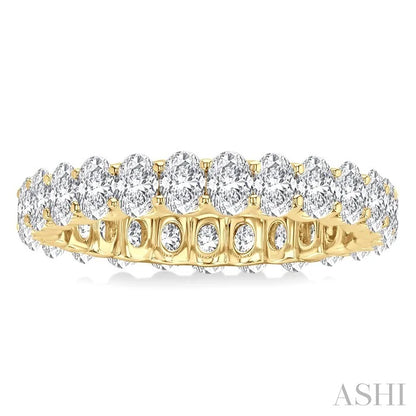Oval Shape North-South Eternity Diamond Wedding Band