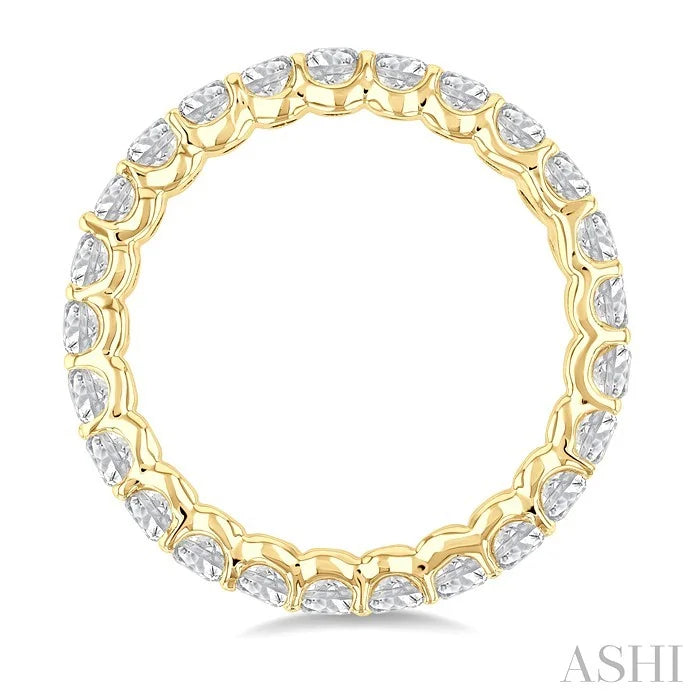 Oval Shape North-South Eternity Diamond Wedding Band