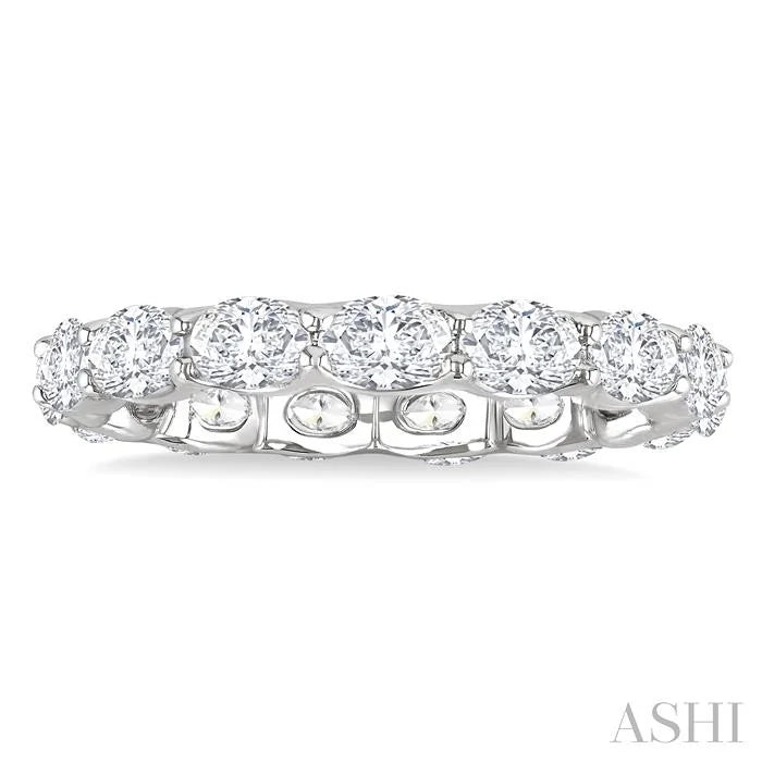 Oval Shape East-West Eternity Diamond Wedding Band