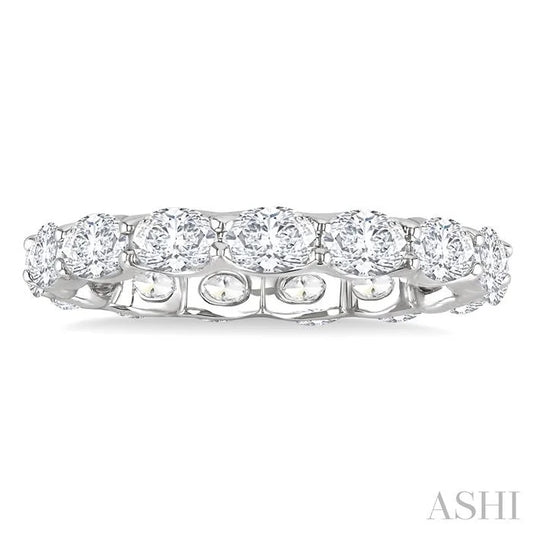 Oval Shape East-West Eternity Diamond Wedding Band