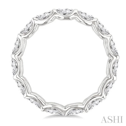 Oval Shape East-West Eternity Diamond Wedding Band