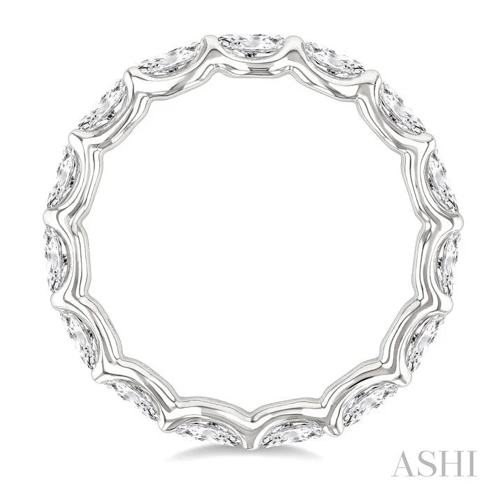 Oval Shape East-West Eternity Diamond Wedding Band