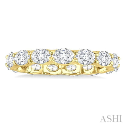 Oval Shape East-West Eternity Diamond Wedding Band