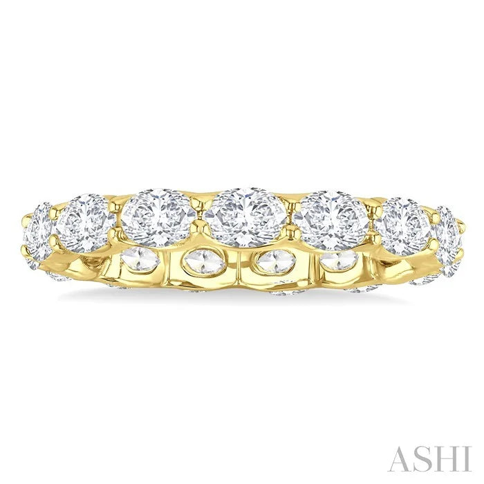 Oval Shape East-West Eternity Diamond Wedding Band