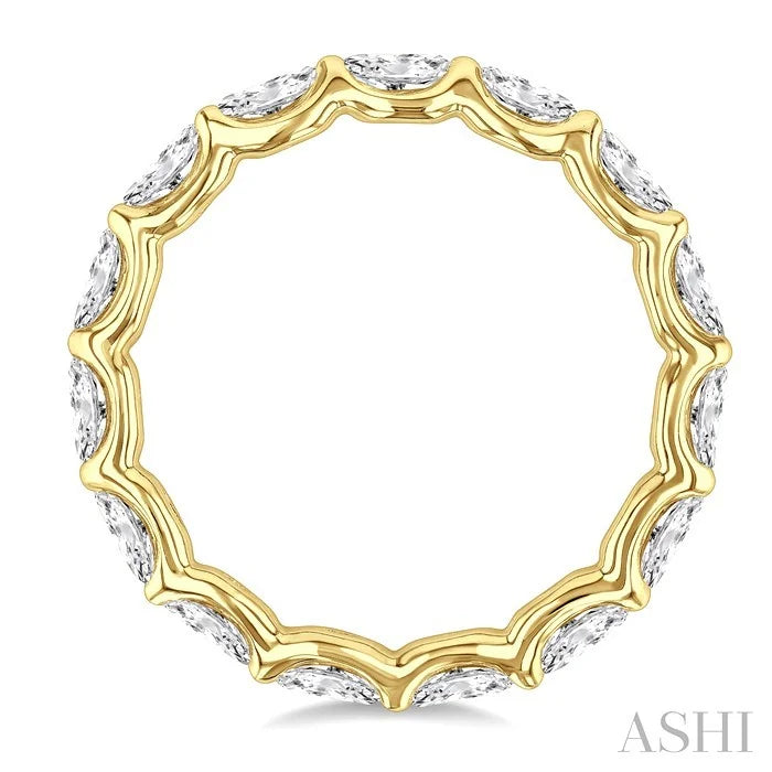 Oval Shape East-West Eternity Diamond Wedding Band