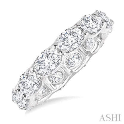 Oval Shape East-West Eternity Diamond Wedding Band