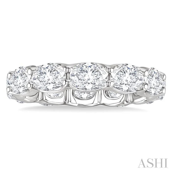 Oval Shape East-West Eternity Diamond Wedding Band
